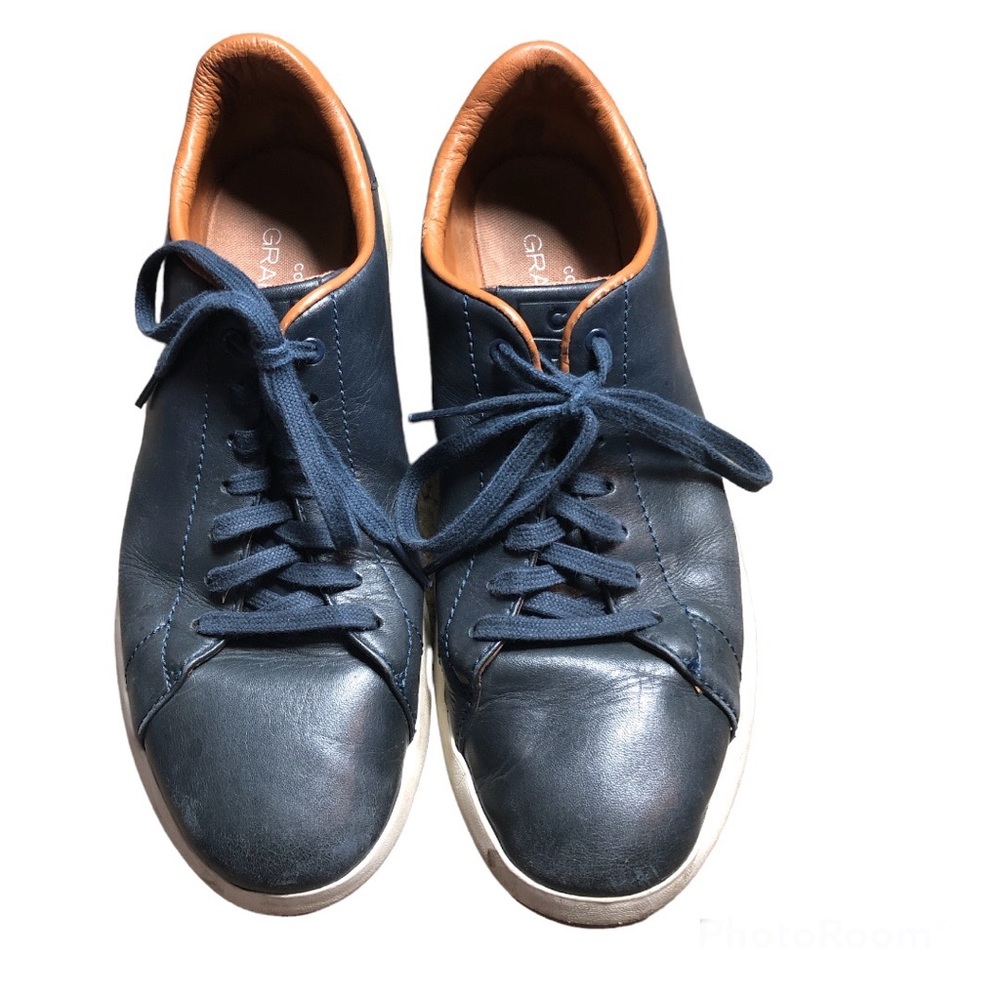 Cole Haan Grandpro Tennis Shoes Navy Blazer Blue Handstain Sneakers  Men's 8.5 - Picture 2 of 11